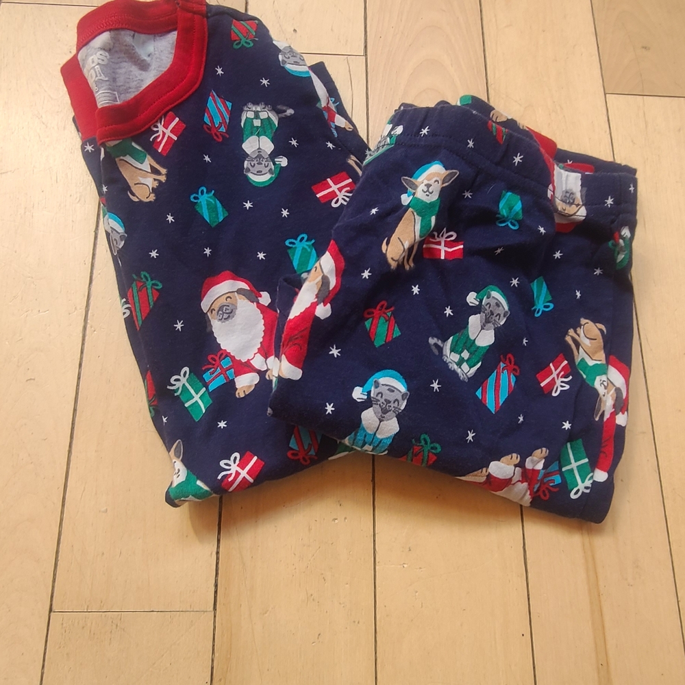 Lands' End Kids Pajama Set - Navy with Festive Accents